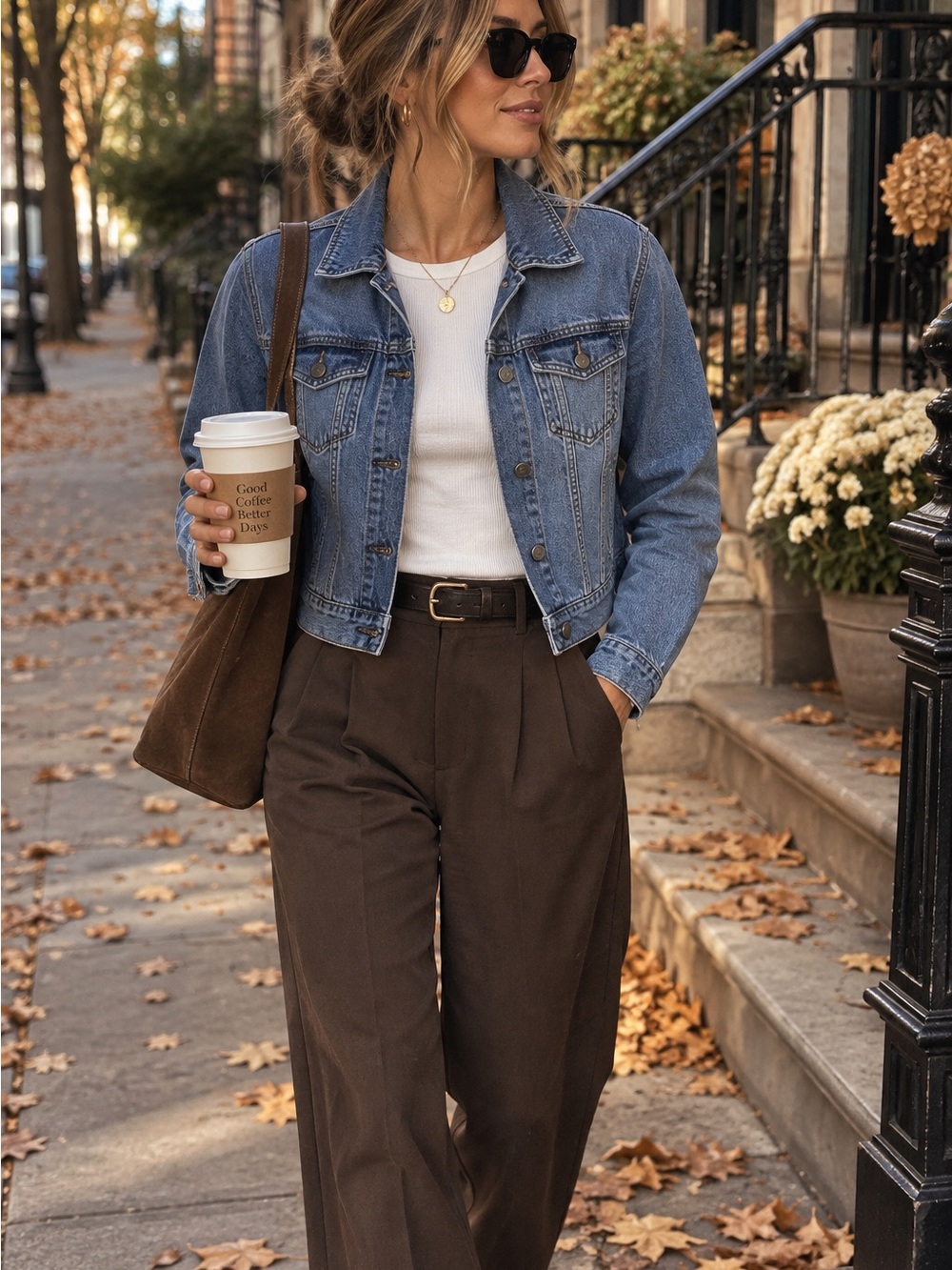 Old Navy Medium Blue Denim Cropped Trucker Jacket